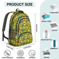 thumbnail image 5 of Tractor and Fences Green Pattern Cute School Backpack Bag with Padded Back and Adjustable Shoulder Straps 16.9 X 12.6 X 5.9 Inches, 5 of 5