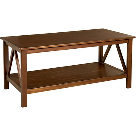 Linon Home Titian Coffee Table, 20 inches Tall, Antique Tobacco ...