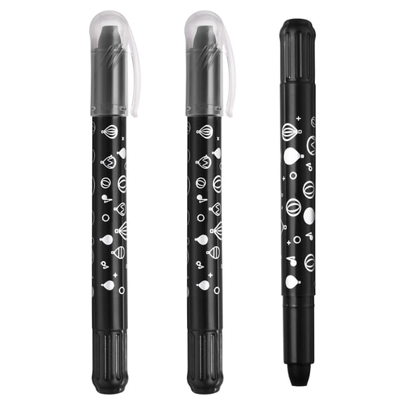 Uxcell Watercolor Gel Crayon, 3Pcs Washable Twist Crayons for Coloring Drawing Painting, Black