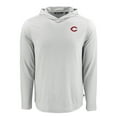 thumbnail image 2 of Men's Cutter & Buck Gray Cincinnati Reds Coastline Epic Comfort Recycled Eco Hoodie Long Sleeve T-Shirt, 2 of 3