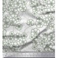 thumbnail image 1 of Soimoi Green Poly Georgette Fabric Artistic Floral Printed Fabric 1 Yard 42 Inch Wide, 1 of 3