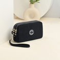 thumbnail image 4 of Fashion Solid Color Triple Zipper Large Capacity Ladies Clutch Wallet Travel Portable Popular Zipper Coin Purse Phone Wallet 703D-hei, 4 of 6