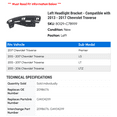 thumbnail image 2 of Left Headlight Bracket - Compatible with 2013 - 2017 Chevy Traverse 2014 2015 2016, 2 of 2