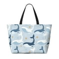 thumbnail image 2 of PAYOHTO Whales Marine Theme Large Beach Tote Bags for Womens Mens Sandproof Swim Pool Bag with Zipper for Travel Vacation, 2 of 7