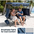 thumbnail image 3 of ABORON Oversized Loveseat Camping Chair for Two with Detachable Cooler Bags, UPF 50+ Canopy, Portable Folding Canopy Camping Chair with Cup Holders, Double Camping Chair for Outdoor Beach Lawn Picnic, 3 of 8