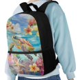 thumbnail image 4 of HUIACONG Ocean Turtle Floral School Backpack for Teen Boys Large Capacity Ergonomic Padded Shoulder Straps for Kids Ages 6‑18 Daily Use, 4 of 6