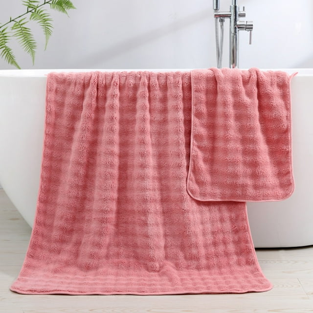 Juego de 2 toallas de baño gruesas, suaves y absorbentes, ideal para el hogar y el baño.