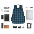 thumbnail image 4 of Xecao Blue Black Plaid print Backpack For women men Aesthetic Lightweight Travel Daypack Simple Cute Backpack For Bookbag, 4 of 5