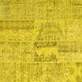 thumbnail image 1 of Ahgly Company Indoor Square Patchwork Yellow Transitional Area Rugs, 7' Square, 1 of 4