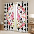 thumbnail image 2 of Castle Fairy Children Teenagers Adults Pink Princess Castle Blackout Curtains Set of 2 (52x84 Each),Rose Gradient Mushroom Window Curtains,Magical Magician'S Hat Playing Cards Home Decor, 2 of 6