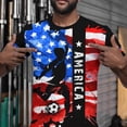 thumbnail image 2 of 2026 Soccer Cup Graphic Jersey for Men, Short Sleeve Crew Neck Tee with Player Silhouette & Watercolor Flag for Streetwear & Fan Gathering Blue 16, 2 of 7