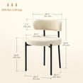 thumbnail image 3 of HOMCOM Dining Chairs Set of 2 Kitchen Chairs with Steel Legs, Beige, 3 of 10