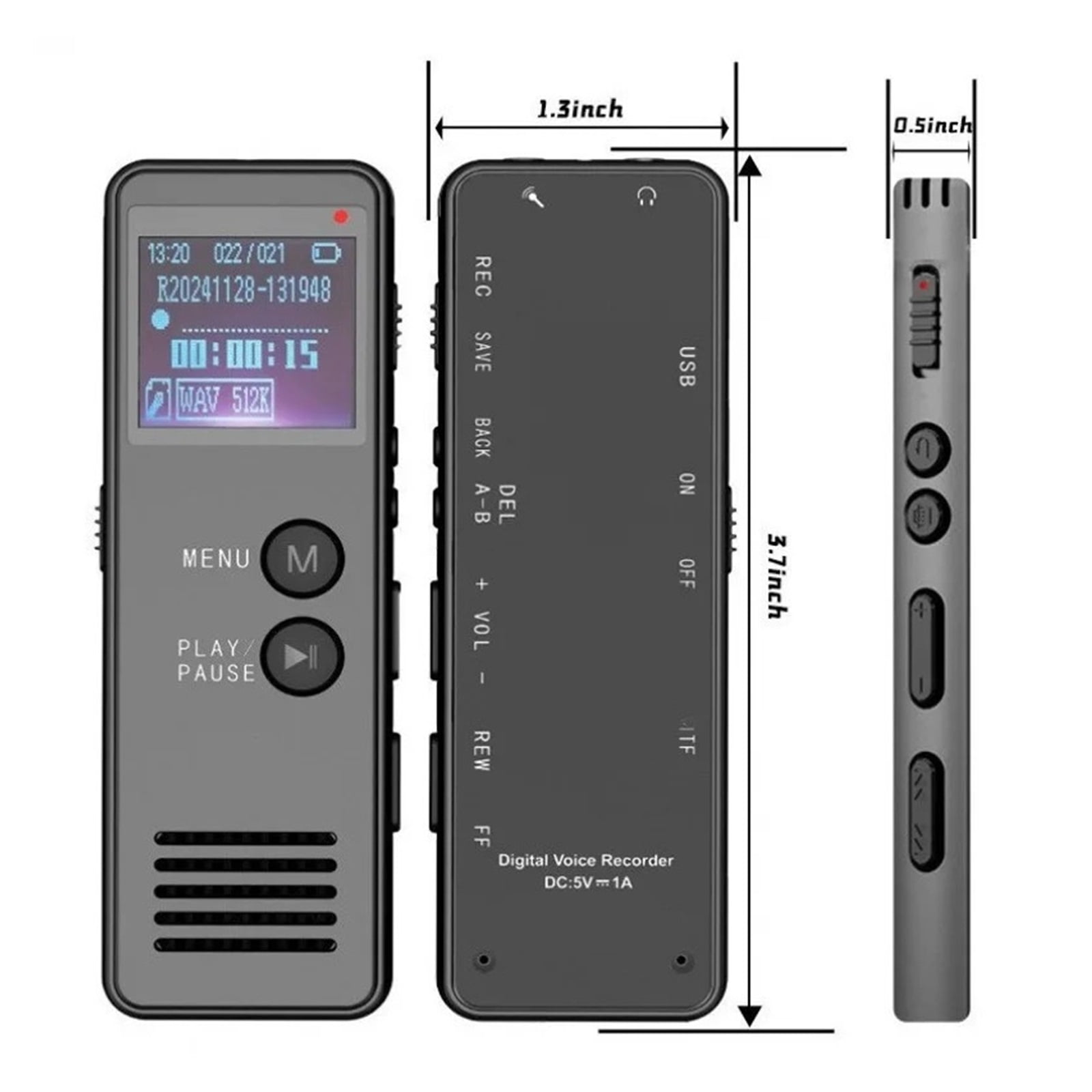 Mini Activated Voice Recorder Flash Drive Sound Dictaphone LoudSpeaker External Microphone