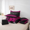 thumbnail image 6 of jejeloiu Inspirational Quote Theme 7-Piece Twin Bedding Sets,Wild Cheetah Texture Bedding Comforter Set,Hotpink Black Sheet Sets For Girls Boys,Microfiber Bedroom Decor Reversible, 6 of 8