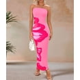 thumbnail image 3 of Women Summer Strapless Maxi Dress Bodycon Floral Long Wedding Guest Dress Formal Cocktail Dresses Pink XL (Wedding Guest Dresses Summer), 3 of 9