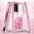thumbnail image 2 of For Samsung Galaxy Note 20 Case,Clear Liquid Glitter Waterfall Bling Protective Case for Galaxy Note 20 - Pink, 2 of 7
