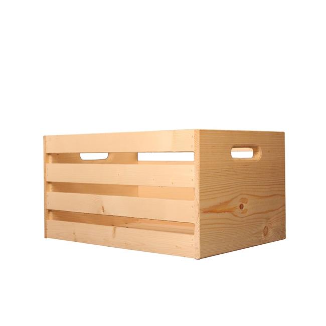 Natural Pine CRT03260 Wood Stackable Milk Crate, Brown