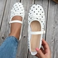 thumbnail image 5 of Purcolt Mary Jane Shoes for Women Trendy Elegant Bowknot Polka Point Square Toe Slip On Ballet Shoes Comfort Casual Soft Sole Flat Shoes with Buckle Strap, 5 of 6