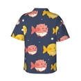 thumbnail image 3 of Bixox Men's Hawaiian Shirts Men's Cute Puffer Fish Print Short-Sleeve Shirt-X-Large, 3 of 8