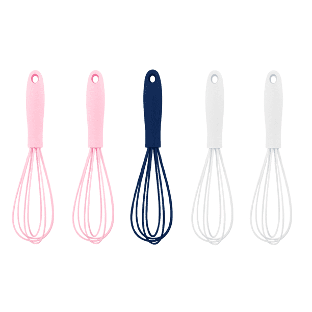 Paquete de 5 mini batidores de silicona, batidor de goma para cocinar, batidor de cocina de acero inoxidable, utensilios para cocinar