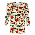 thumbnail image 5 of Womens Valentines Day Shirt Plus Size Crew Neck Cute Heart Graphic Tee Tops Fashion Funny Love 3/4 Sleeve Pullover Loose Casual Valentine Outfits 2026, 5 of 6