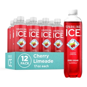 Sparkling Ice Cherry Limeade Sparkling Water, 17 fl oz, 12 Pack
