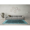 thumbnail image 3 of Ahgly Company Indoor Square Oriental Light Blue Industrial Area Rugs, 7' Square, 3 of 4