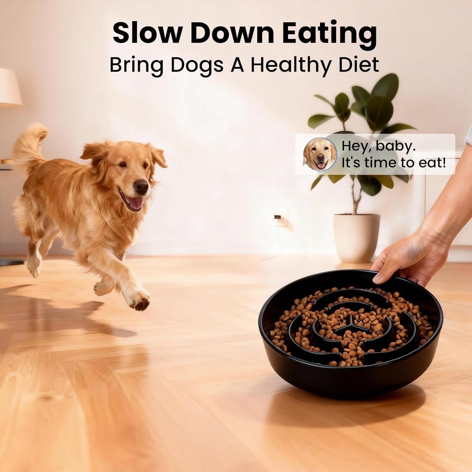 Ceramic Slow Feeder Dog Bowls,2.0 Cups Slow Feeder for Medium Breed,Puzzle Dog Food Bowl to Slow Down Eating, Anti-Gulping, Stop Bloat,Preventing Choking,8in,Black