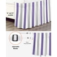 thumbnail image 3 of Purple Grey Striped Wrap Around Bed Skirts for Queen Bed 16" Drop, Bed Skirt with Adjustable Elastic Belt Dust Ruffle Bed Valance for Bedroom Hotel Luxury Minimalist Farmhouse Stripe Bed Frame Cover, 3 of 7