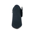 thumbnail image 6 of BLISSFUL STEP Women's Zip Pointed Toe Stiletto Bow Heels Ankle Boots Navy Blue 6, 6 of 7