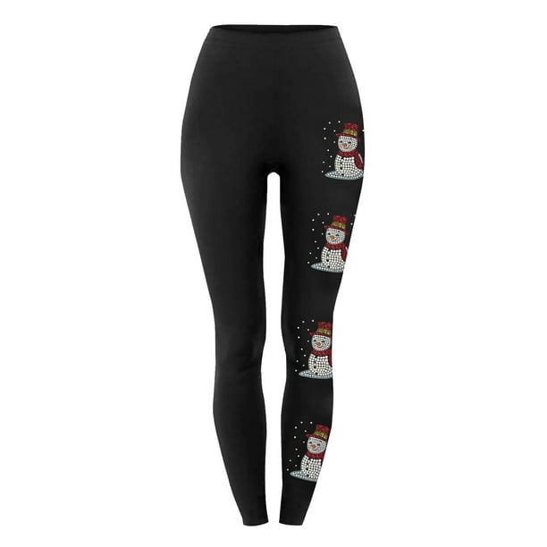 LADIGASU Women s Pants Women s Fashion Christmas Snowman Print Leggings With Yoga Sport Elastic Pants Walmart Business Supplies