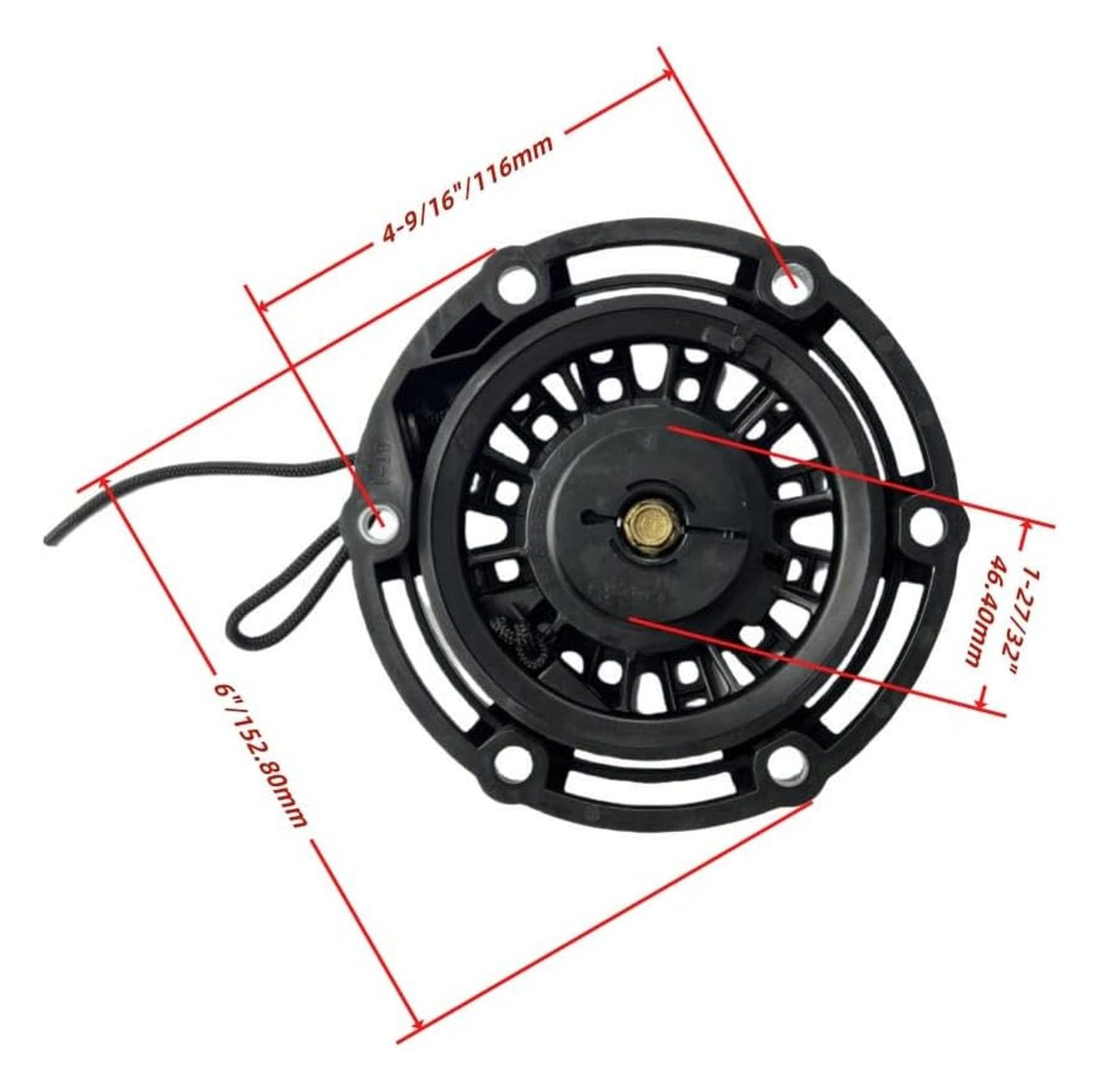 Recoil Starter with Handle and Bolts for Pulsar PG2300iS 2300W Inverter Generator for GENMAX GM2800iSAC GM2800iAE GM3200i GM3300i GM3500iAED GM4000iSAPC GM4000iSBEPC 145cc Inverter Generator