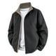 thumbnail image 5 of Blusa y camisa de manga larga con cuello alto para hombre, color liso, manga larga, cuello alto, chaqueta informal de doble cara con bolsillo, chaqueta de poliéster para hombre, 5 of 8