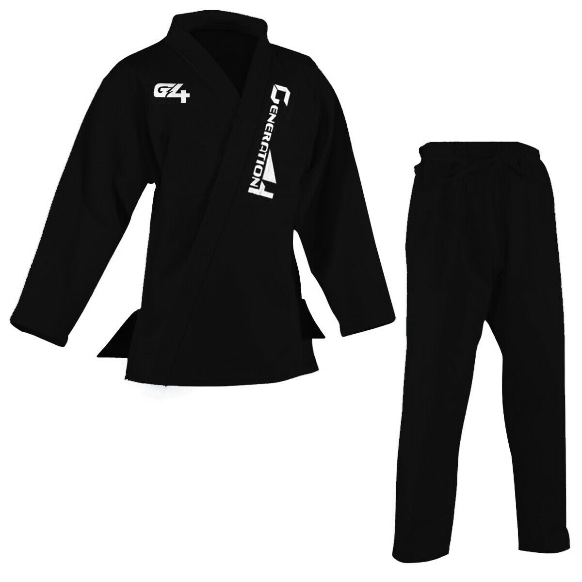 100% Cotton Black w Flags Kids / Youth BJJ Uniform Free Shipping Jiu Jitsu Gi 