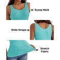 thumbnail image 4 of Women's Tank Tops with Bulit in Bras Padded Shelf Bra Cami Shirts for Women Sleeveless Camisole Tops Green L, 4 of 7