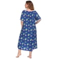 thumbnail image 2 of Women's Plus Size Nightgowns Floral Printed Long Sleepdress Lace Trimmed Neckline Nightshirts Soft Nightgowns Comfy Short Sleeve Ladies Sleepwear Gown, 2 of 6