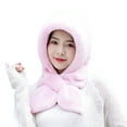 thumbnail image 2 of Hadanceo Autumn Winter Warm Hat Plush Lining Windproof Integrated Headwear Scarf for Women Cold 3 in 1 Neck & Ears Warmer Plush Hat for Motorcycle Bike Cycling Skiing Hiking, 2 of 8