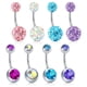 thumbnail image 1 of AceFun - Piercing para ombligo de 0.49 oz, acero quirúrgico, bola colorida, circonita brillante, piercing para ombligo, joyería para mujeres y niñas, 1 of 5