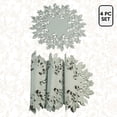 thumbnail image 2 of Doilies Set of 4 for Dining Table, Dark Gray Table Linen, Table Placemats, 15 inches Round - The Alvina Collection - Home Decor, 2 of 7