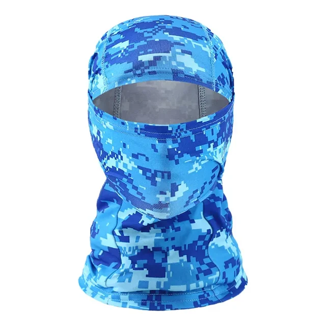 Evd-x Balaclava Premium Pasamontañas Bandana Militar Táctico Color Azul/ Celeste Pixeleado Diseño De La Tela Liso Talla Unitalla Adulto