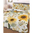 thumbnail image 3 of Quilts Twin XL Size, Sunflower Soft Comforter Bedding Set for Bed, Farmhouse Spring Summer Botanical Lightweight Quilted Bedspread with Pillow Cover(2 Pieces) for All Season, 68x98 Inch, 3 of 6