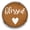 Brown, variant on Choose Color | Blessed Heart Snap Jewelry Ginger Charm Button, For Interchangeable DIY Customizable Accessories