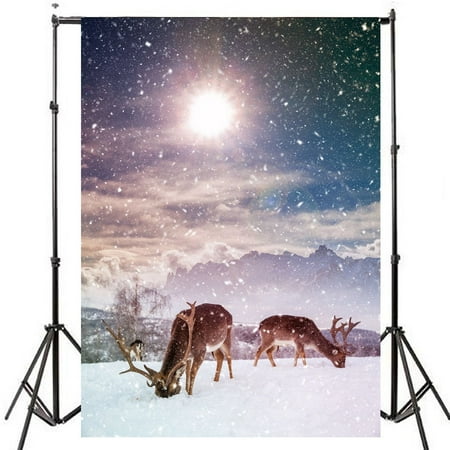 ABPHOTO Polyester Christmas Photo Backdrops,Merry Christmas Theme Background Photography Backdrop Studio Props Best for Studio, Club, Event or Home Photography