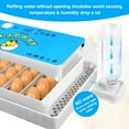 thumbnail image 5 of 15-35 Eggs Poultry Incubator with Auto  Turning & Temperature Display LED Candler for Chicken Duck Quail Eggs (Blue), 5 of 6