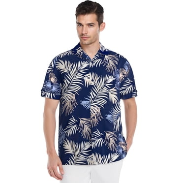 Havanera Men's and Big Men's Tropical Leaves Short Sleeve Woven Shirt, Sizes S-3X