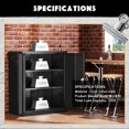 thumbnail image 4 of SOLAURA Metal Storage Cabinet, 42" Locking Steel Office Cabinet with Doors and Adjustable Shelves, Lockable File Cabinets for Home Office, Classroom, Kitchen(Black), 4 of 7