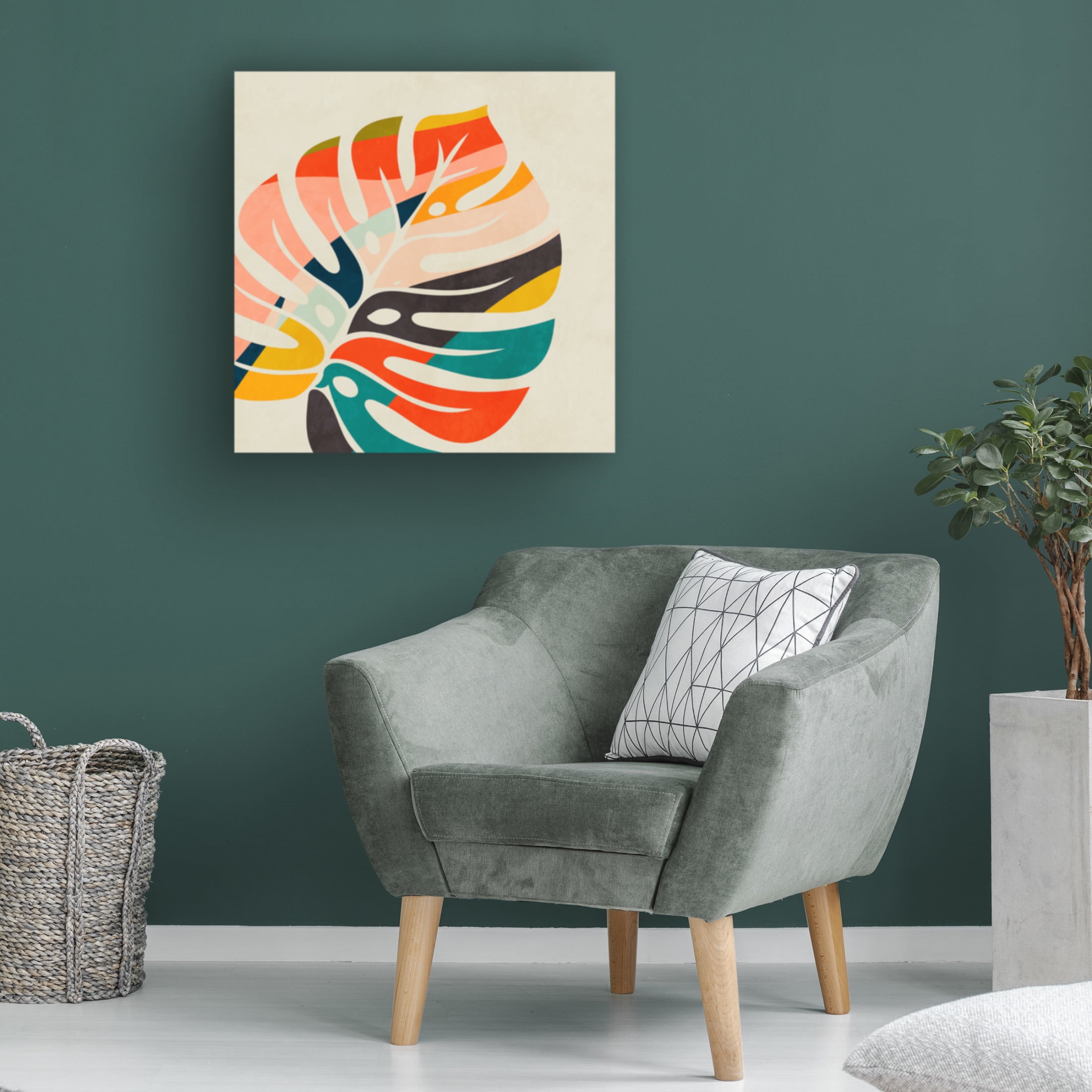 Trademark Fine Art Ana Rut Bre Monstera Leave colorful Canvas Wall Art