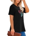 thumbnail image 2 of Anbech Heart Plus Size T-Shirts for Women Graphic Leopard Heart Print Short Sleeves Tees Plus T-Shirt with Round Neck, 2 of 4