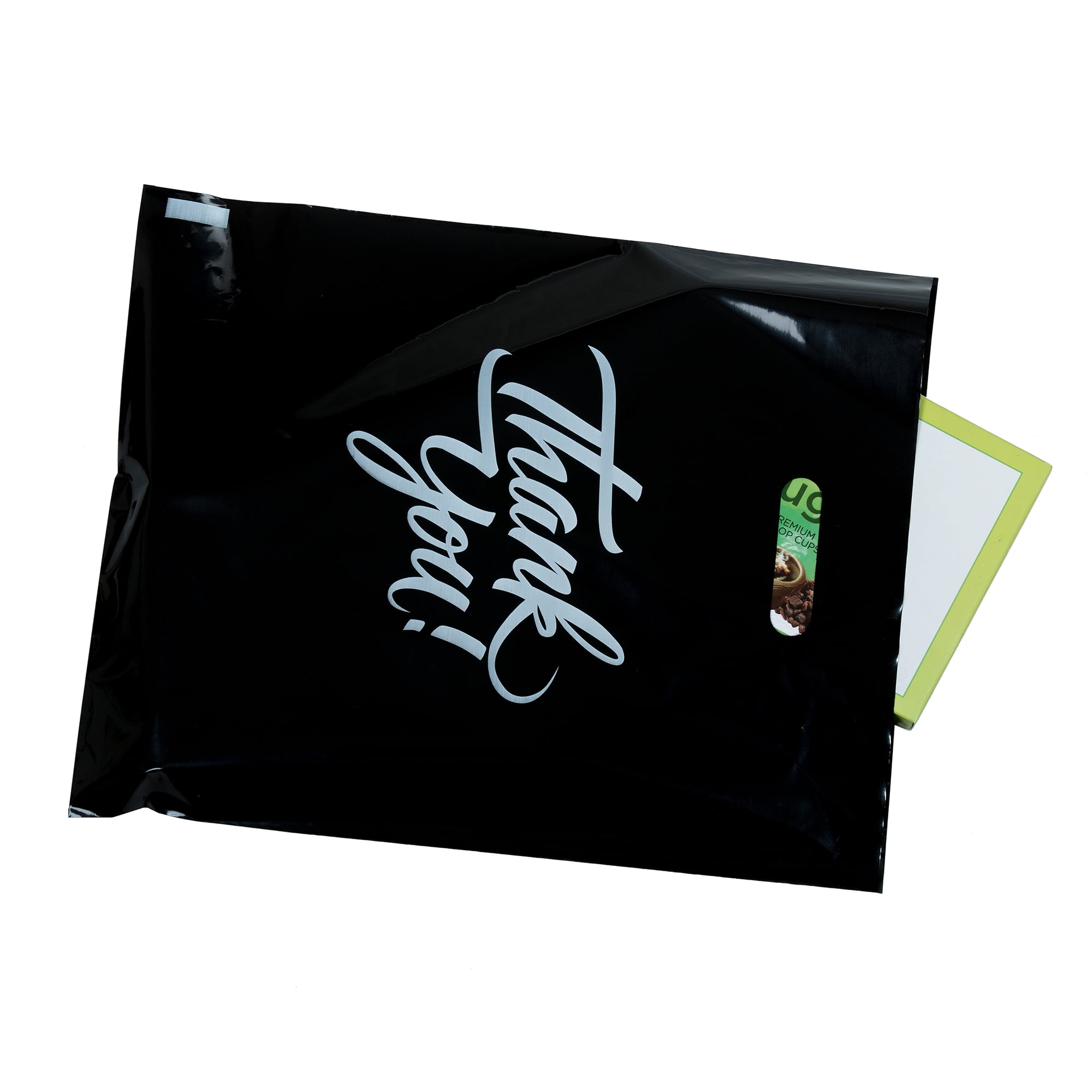 100 Pack 9 x 12 with 1.25 mil Thick Black Merchandise Plastic Glossy  Retail Bags