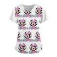 thumbnail image 3 of Uniforme de Disney para mujer, estampado 3D de Mickey Mouse, camisa de trabajo de enfermera, bata con bolsillo, uniforme de enfermería para Navidad, 3 of 5